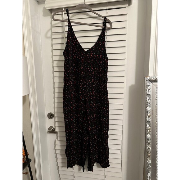 NATURAL LIFE Black Jumpsuit with Pink Floral Pattern - Picture 2 of 9